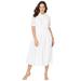 Plus Size Women's Eyelet Shirt Dress by Jessica London in White (Size 22 W)