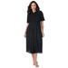 Plus Size Women's Eyelet Shirt Dress by Jessica London in Black (Size 24 W)