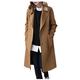 Lazzboy Coat Womens Jacket Felt Duffle Casual Solid Lapel Slim Pocket Elegant Newchic Long Cardigan Parka Outwear Khaki