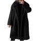 Women Faux Fur Long Coat TUDUZ Ladies Winter Warm Fuzzy Fleece Open Front Cardigan Outwear Jacket(ZB Black,S)