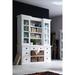 NovaSolo Halifax Coastal White Library Hutch Cabinet with Basket Set | Solid Mahogany Frame | 70.87 x 19.69 x 86.61