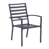 San Marino Ladder-Back Outdoor Aluminum Dining Armchair with Cushion - Set of 2