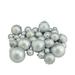 39ct Silver Shatterproof 2-Finish Christmas Ball Ornaments 4" (100mm)