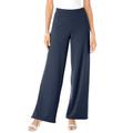 Plus Size Women's Wide-Leg Ultimate Ponte Pant by Roaman's in Navy (Size 26 W)