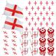 England Football Fancy Dress Party Pack - 28 Piece English Football Supporters Bundle - St Georges Flags, English Bunting, Inflatable Swords & Shields, England Tattoos & Football Hats