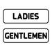 Signs ByLITA Standard Ladies Gentlemen Restroom Sign Set - Black/Gold Small 2" X 6" Plastic in White | 2.5 H x 7 W x 1 D in | Wayfair AQS-LGRS-MWHT