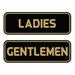 Signs ByLITA Standard Ladies Gentlemen Restroom Sign Set - Black/Gold Small 2" X 6" Plastic in Black/Yellow | 2 H x 6 W x 1 D in | Wayfair