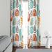 Folk N Funky Swirly Window Abstract Semi-Sheer Curtain Panels Polyester | 61 H in | Wayfair WC424-2061