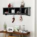 FRESCOLY Wall Storage Organizer w/ Key Hooks Wood/Manufactured Wood in Black | 9 H x 28.5 W x 6 D in | Wayfair HW-ML-63085BK