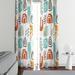 Folk N Funky Swirly Window Abstract Semi-Sheer Curtain Panels Metal | 52 H in | Wayfair WC424-4052