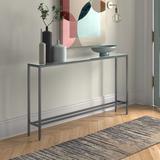 Wade Logan® Lathem Console Table, Metal in Black/Brown | 30 H x 56 W x 8 D in | Wayfair E85C9778BAD6454A8B101070107DE1AC