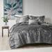 House of Hampton® Nussbaum Crushed Velvet Diamond Quilted Duvet Set Velvet in Gray | Full/Queen Duvet Cover + 2 Shams + Throw Pillow | Wayfair