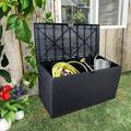 UBesGoo 120gal Waterproof Plastic Storage Deck Box Black