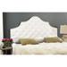 SAFAVIEH Arebelle White Velvet Upholstered Tufted Headboard - Silver Nailhead (Queen)