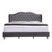 LYKE Home Gray Micro Suede Queen Upholstered Bed