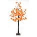 Fraser Hill Farm Pre-Lit 5-Ft Harvest Maple Tree Fall Decoration with Multi-Hue Orange Leaves and Metal Base