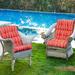 22" x 44" Tufted Outdoor Patio Chair Seating Pad - 44" (L) x 22" (W) x 5" (H)