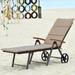 Premium Outdoor Rattan Chaise Lounge Recliner Chair for Relaxation - 56.5"~ 73" x 27.5" x 29.5"~44" (LX WX H)