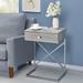 Geneva Modern 18-inch Steel 1-Drawer Side Table with USB Port by Furniture of America