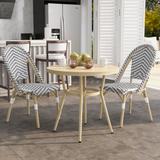 Ariel Modern 3-Piece Aluminum 32-inch Round Bistro Table and Chairs Set by Furniture of America