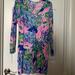 Lilly Pulitzer Dresses | Lily Pulitzer Szsmall Vneck Dress W/ 3/4 Sleeves. | Color: Blue/Pink | Size: S