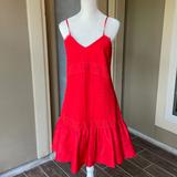 J. Crew Dresses | J Crew Ruffle Hem Spaghetti Strap Dress | Color: Red | Size: 2