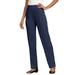 Plus Size Women's Crease-Front Knit Pant by Roaman's in Navy (Size 30 W) Pants