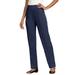 Plus Size Women's Crease-Front Knit Pant by Roaman's in Navy (Size 34 WP) Pants