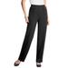 Plus Size Women's Crease-Front Knit Pant by Roaman's in Black (Size 12 WP) Pants