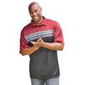 Men's Big & Tall No Sweat Polo by KingSize in Deep Burgundy Colorblock (Size 4XL)