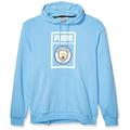 PUMA Men's Manchester City MCFC Shoe Tag Hoody Hooded Sweatshirt, Team Light Bluepuma White, L