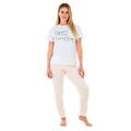 Sleepdown Damen Pyjama Every Day Womens Pyjamas Set Pyjamaset, White Pink, L