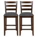 2Pcs Counter Height Chairs with Fabric Seat and Rubber Wood Legs - 17" x 18" x 39" (L x W x H)