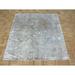 Hand Knotted Gray Tibetan with Bamboo Silk Oriental Rug (5'10" x 6') - 5'10" x 6'
