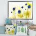 East Urban Home Blue Flowers in the Meadow - Painting on Canvas Metal in Blue/Yellow | 24 H x 32 W x 1 D in | Wayfair