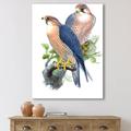 East Urban Home Vintage Birds II - Painting on Canvas in Blue | 20 H x 12 W x 1 D in | Wayfair 352C44756BC945B78FE754C22C6E4709