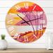 East Urban Home Yellow Evening Glow w/ Red Trees Mountains & Houses - Farmhouse wall clock Metal in Red/Yellow | 16 H x 16 W in | Wayfair