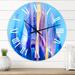 East Urban Home Twisted Wavy Shapes Geometrical Digital Art - Modern wall clock Metal in Blue | 23 H x 23 W x 1 D in | Wayfair