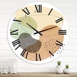 East Urban Home Minimal Elementary Organic & Geometric Compostions XXXXXXXII - Modern wall clock Metal in Brown | 23 H x 23 W x 1 D in | Wayfair