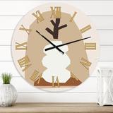 East Urban Home Minimal Elementary Organic & Geometric Compostions XXXXX - Modern wall clock Metal in Brown | 16 H x 16 W x 1 D in | Wayfair