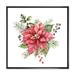 East Urban Home Holly Mistletoe Berries & Christmas Fir Branch II - Painting on Canvas in Red/White | 16 H x 16 W x 1 D in | Wayfair