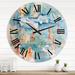 East Urban Home Boats & Buoys in Blue Pastel Harbor - Traditional wall clock Metal in Blue/Orange | 29 H x 29 W x 1 D in | Wayfair