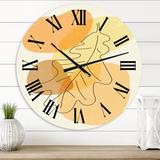 East Urban Home Minimal Elementary Organic & Geometric Compostions XXXVI - Modern wall clock Metal in Yellow | 16 H x 16 W x 1 D in | Wayfair