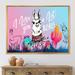 East Urban Home I Love You a Lot Llama Alpaca Cartoon - Painting on Canvas Metal in Pink | 30 H x 40 W x 1 D in | Wayfair