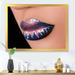 East Urban Home Creative & Fashion Make up on Woman Lips - Photograph on Canvas Metal in Blue | 30 H x 40 W x 1.5 D in | Wayfair