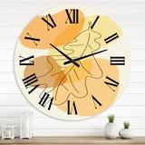 East Urban Home Minimal Elementary Organic & Geometric Compostions XXXVI - Modern wall clock Metal in Yellow | 23 H x 23 W x 1 D in | Wayfair