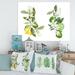 East Urban Home Bouquets of Blooming Lemon Tree Branches - Graphic Art on Canvas Metal in Green | 16 H x 32 W x 1 D in | Wayfair