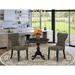 Alcott Hill® Leonor 2 - Person Rubberwood Solid Wood Dining Set Wood/Upholstered in Black/Brown | 30 H in | Wayfair