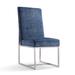 Orren Ellis Steadman Side Chair in Gray Upholstered/Velvet/Metal in Blue | 41.54 H x 19.68 W x 26.26 D in | Wayfair