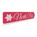 Lizton Sign Shop, Inc North Pole Snowflake Christmas Custom Aluminum Sign Metal | 4 H x 18 W x 0.04 D in | Wayfair 4393-A418